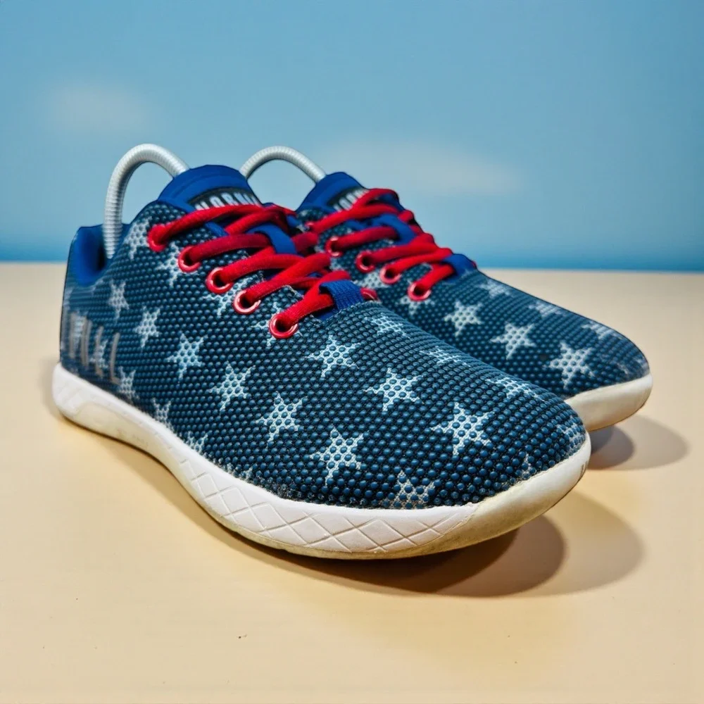 NOBULL Blue Star-Pattern Sneakers with Red Laces - Picture 1 of 15